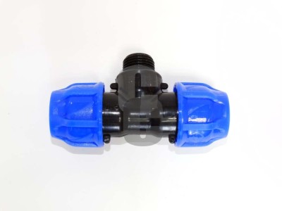 Тройник ПЕ черен ф20х1-2 - мъжки